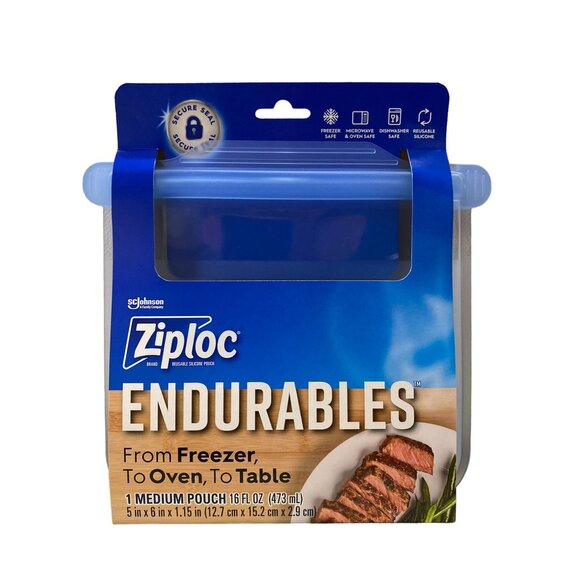 Ziploc Endurables 1 Medium Pouch 16 Fl Oz NEW Reusable Pouch Bag - Picture 4 of 12